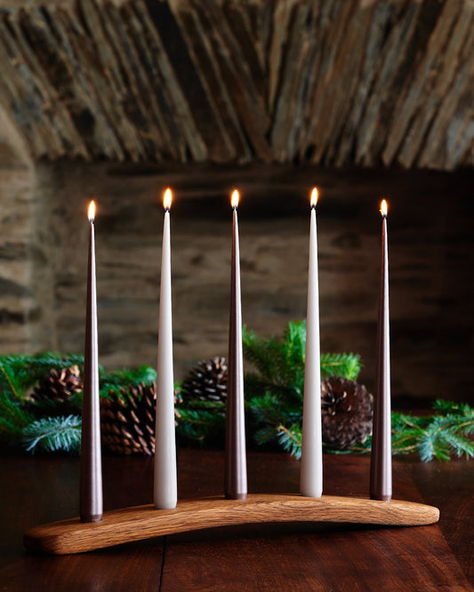 Oak Stave Tapered Candle Holder