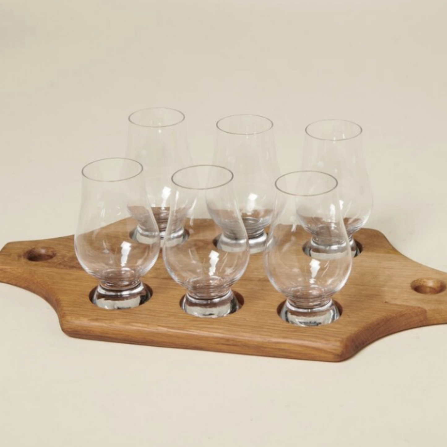 Two Handle Whisky Glass Flight Tray