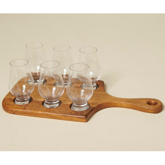One Handle Whisky Glass Flight Tray